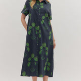 the Buffy Navy Midi Dress