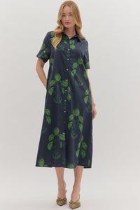 the Buffy Navy Midi Dress