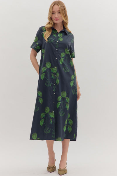 the Buffy Navy Midi Dress