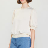 The Julien Satin Bubble Sleeve Top