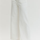 The Bradie - White Scalloped Hem Pants
