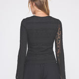the Dianna Black Lace Top