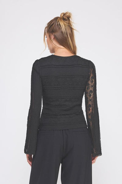 the Dianna Black Lace Top