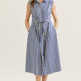 The Mariner Navy Striped Midi Dress