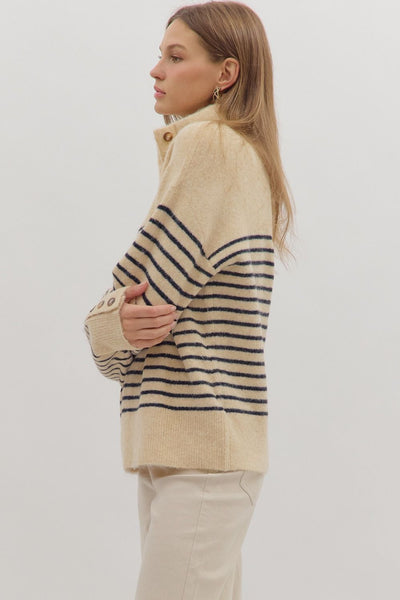 the Piper Stripe - Ecru
