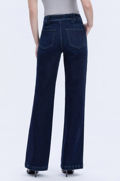Vervet - High Rise Vintage Flare Dark Denim Jeans - H4