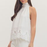 The Phoebe Lace Trim Halter Top