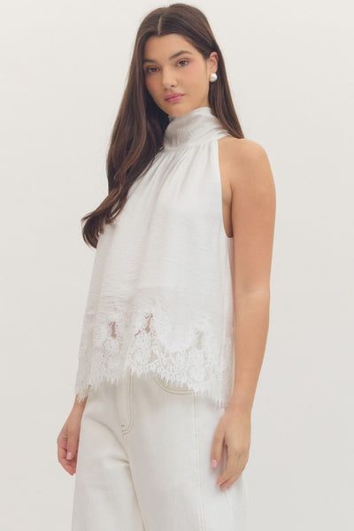 The Phoebe Lace Trim Halter Top