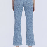 Floral Print High Rise Crop Jeans - Vervet Denim - A8