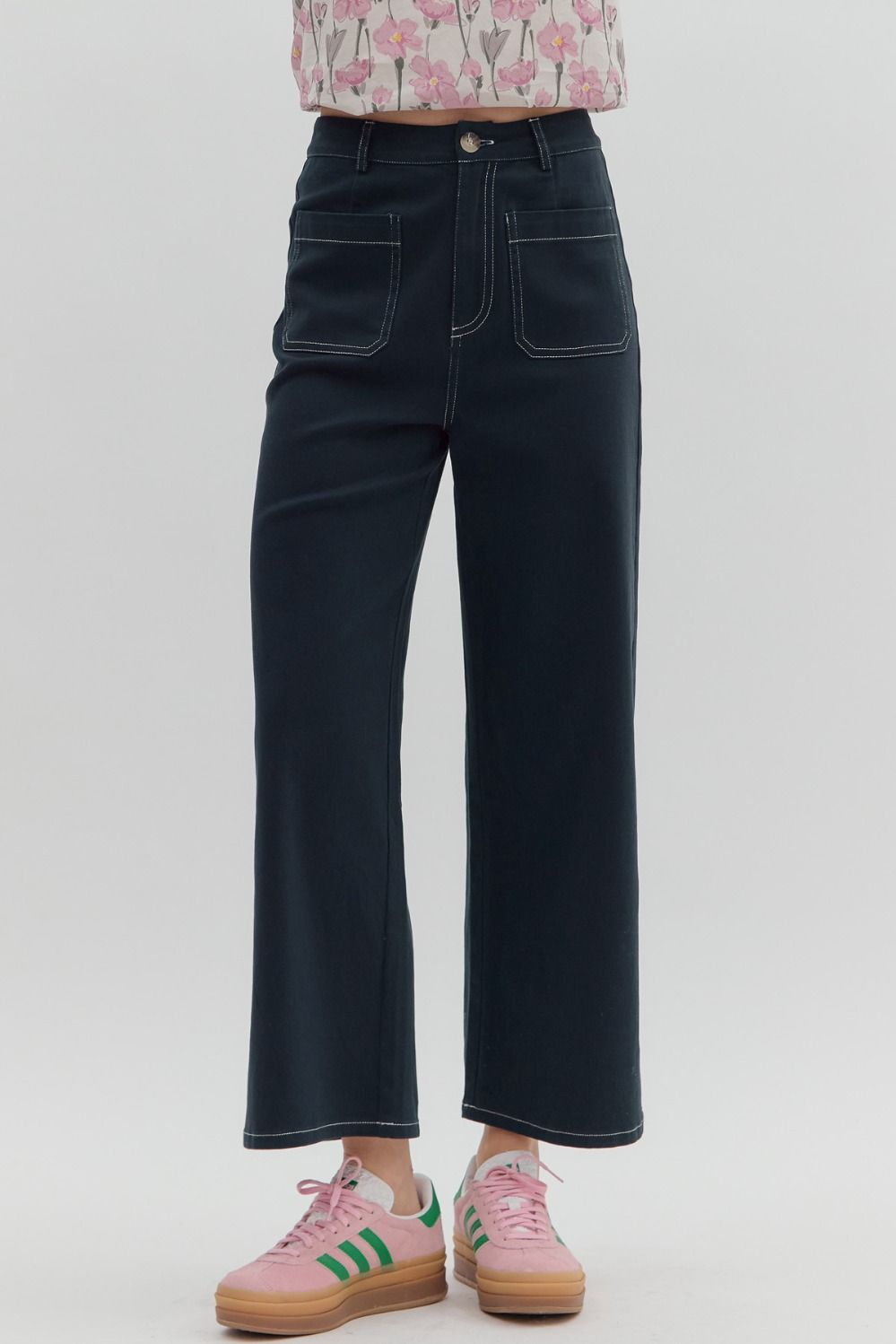 the Mae Front Pocket Pants - Navy