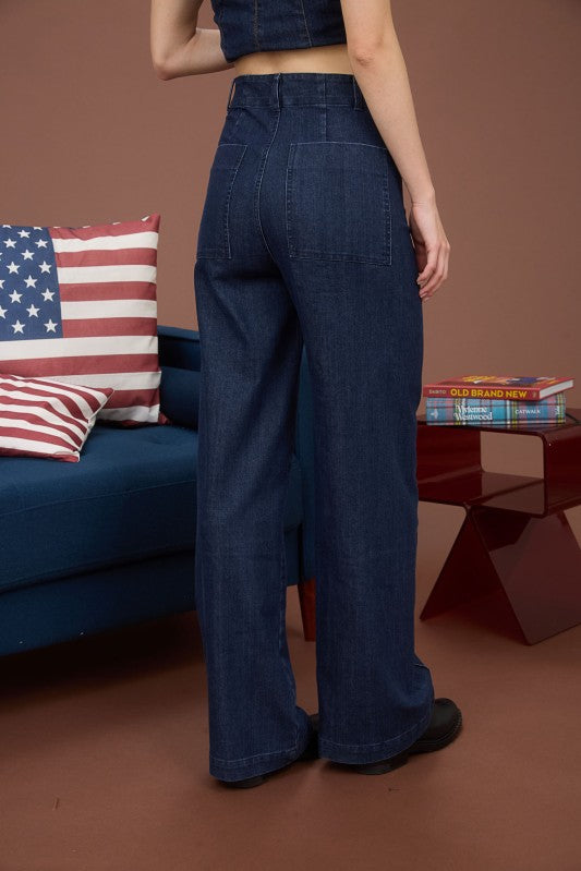 The Yale High Waist Denim Pants