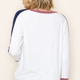 the Ruthy White Color Block Top