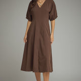 The Sofia Solid Midi Dress