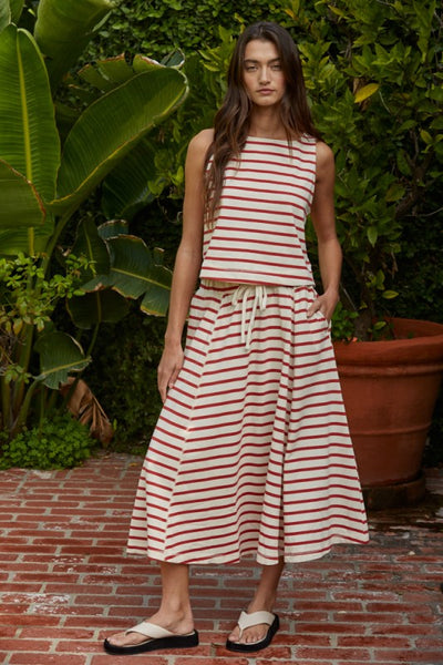The Newport Red Stripe Skirt