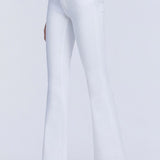 Tummy Control Mid Rise Flare White Denim - Lovervet Jeans - B3