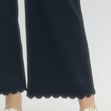 The Bradie - Navy Scalloped Hem Pants