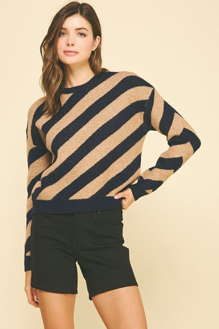 the Hadley Diagonal Stripe Sweater