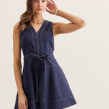 The Susie Navy Stitch Dress