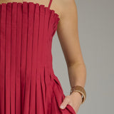 The Elliot Pleated Solid Midi Dress