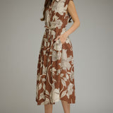 The Vanessa Brown Floral Midi Dress