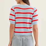The Birch Stripe Short Sleeve Knit Top