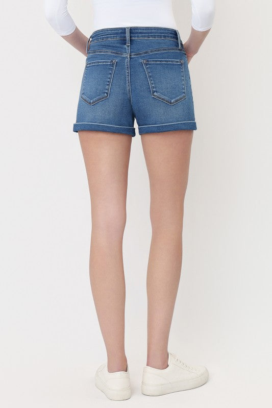 High Rise Super Soft Cuffed Denim Shorts – Vervet Jeans