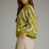 The Olivia Abstract Mock Neck Sweater