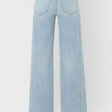 High Rise Side Panel Wide Leg Jeans - Vervet Denim - A9