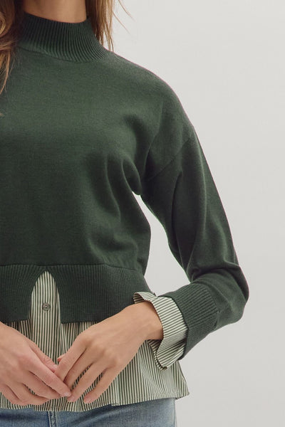 The Jeanne - Green Layered Sweater