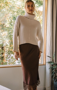 the Valerie Cream Turtleneck Sweater