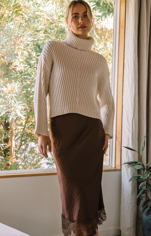 the Valerie Cream Turtleneck Sweater