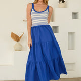 The Drew Blue Crochet Knit Dress