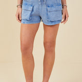 The Maya - Shorts Blue Mineral Wash