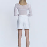 White High Rise Denim Shorts - Vervet Jeans