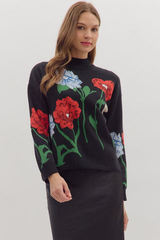 the Emily Floral Printed Sweater