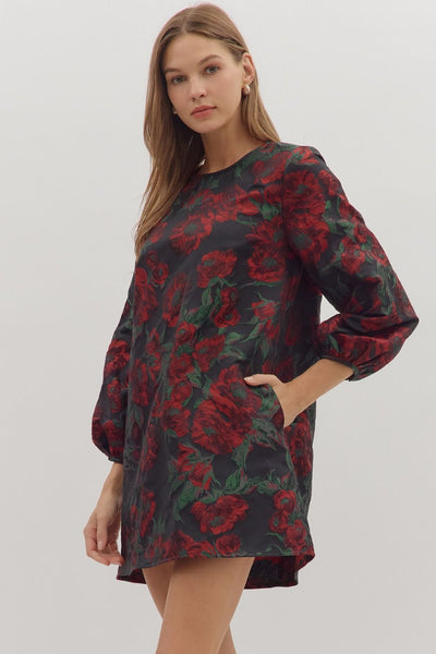 The Casey Floral Jacquard Dress