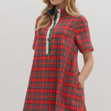 the Joss - Red Plaid Dress