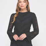 the Dianna Black Lace Top