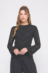the Dianna Black Lace Top