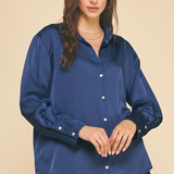 The  Bari Satin Button Down Shirt