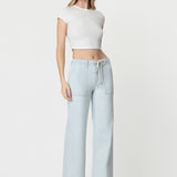High Rise Drawstring Stripe Wide Jeans – Lovervet Denim