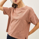 Garment Dye Cotton Slub Tee - Terracotta