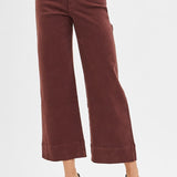 Brown Tummy Control High Rise Wide Denim - Risen Jeans - C4