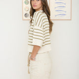 The Zuri Olive Stripe Sweater
