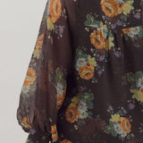 The Willow - Brown Floral Top