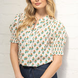The Sadie Floral Cotton Blouse