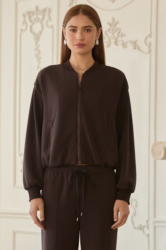 the Kellie - Espresso Zip up Jacket