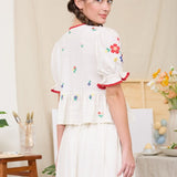 The Freida Embroidered Tie Top