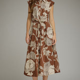 The Vanessa Brown Floral Midi Dress