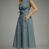 The Claire Floral Block Print Midi Dress